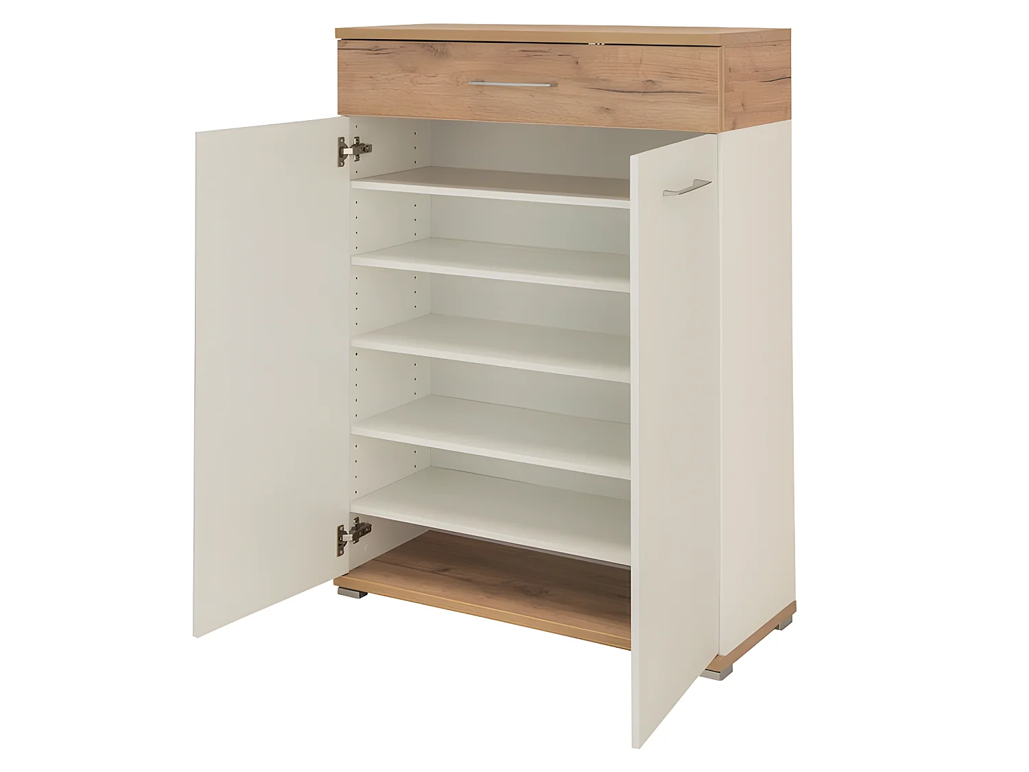 Meuble à chaussure blanc et bois Cheyenne