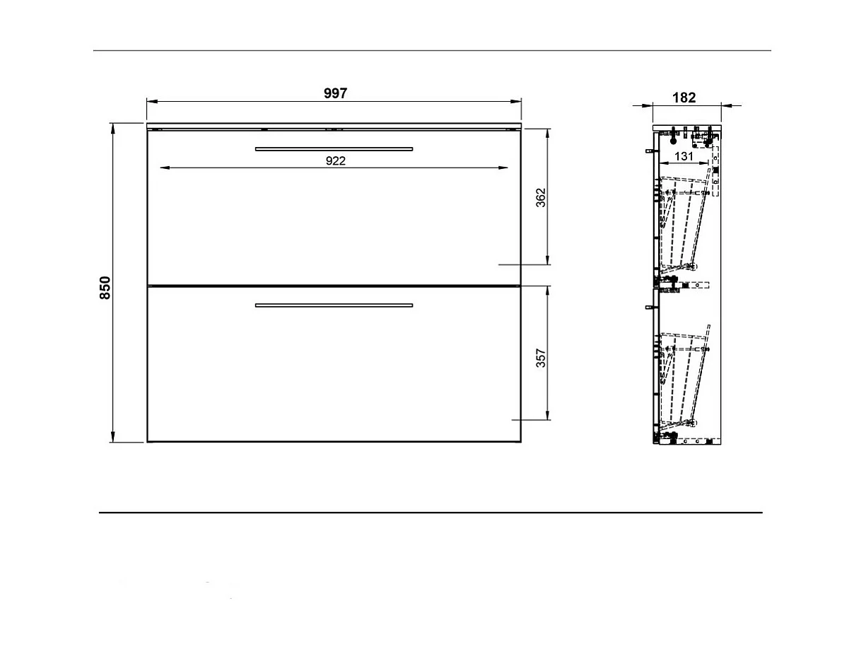 Scarpiera a muro Nava a 2 ante in rovere e nero