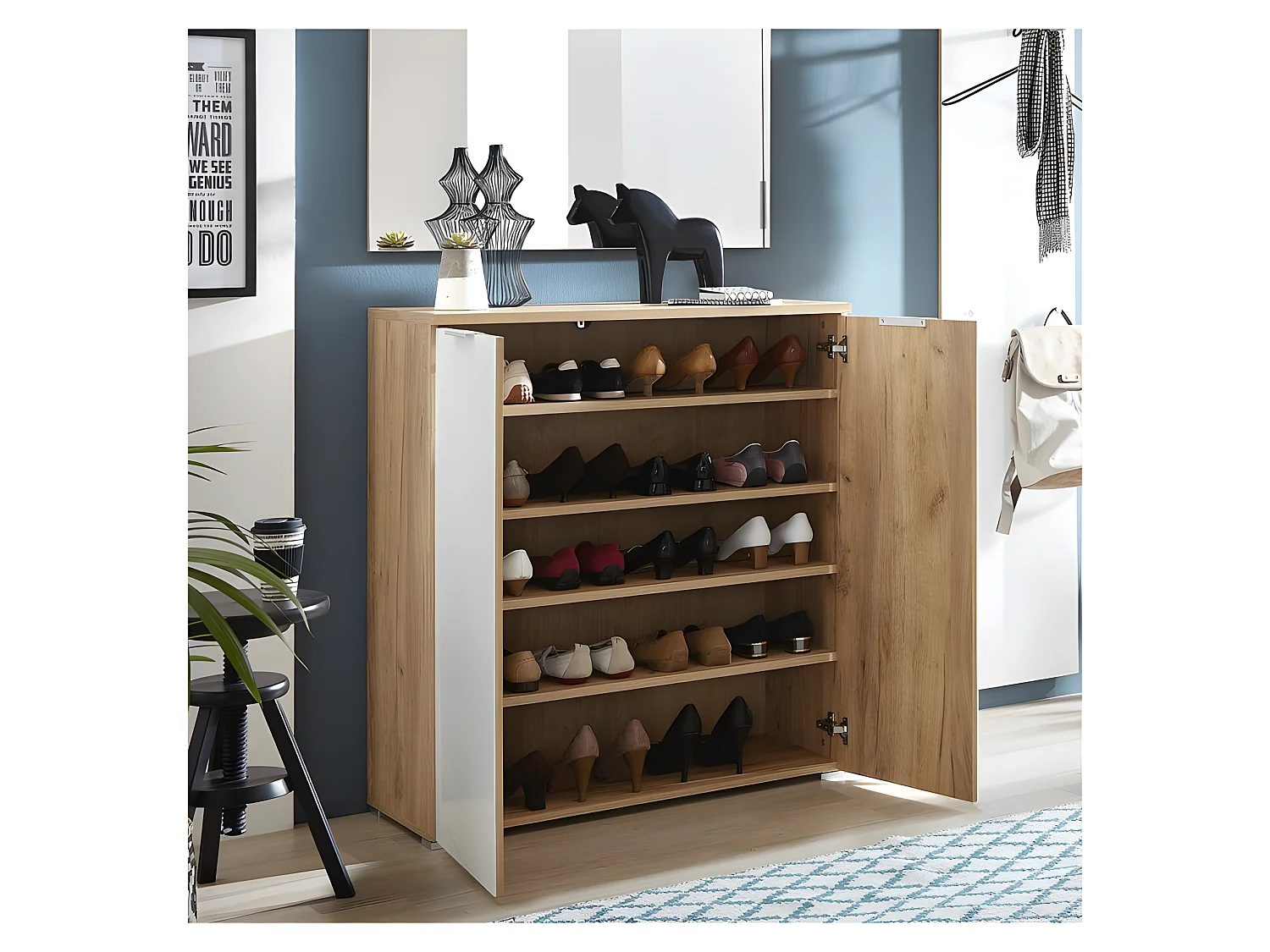 Meuble à chaussures scandinave 20 paires Rosvik