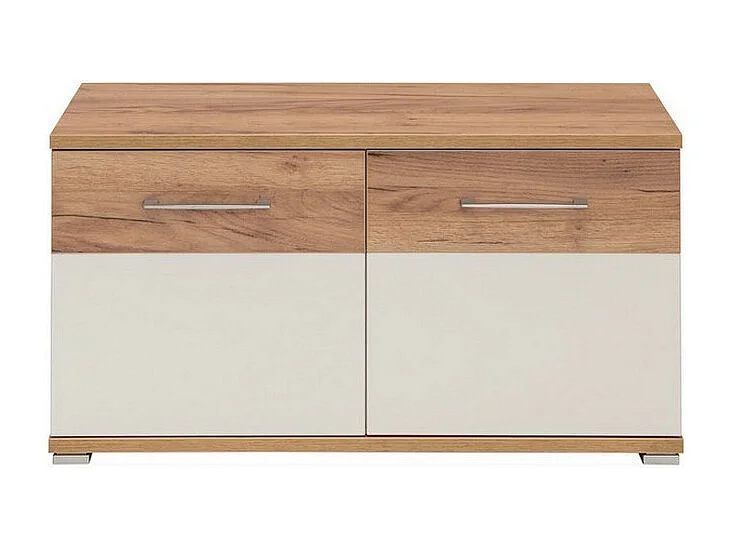 Banco zapatero Cheyenne blanco y madera - cojín para banco (49€)