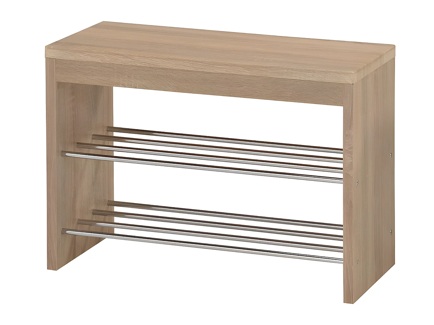 Banc à chaussures chêne et métal Cassiopée