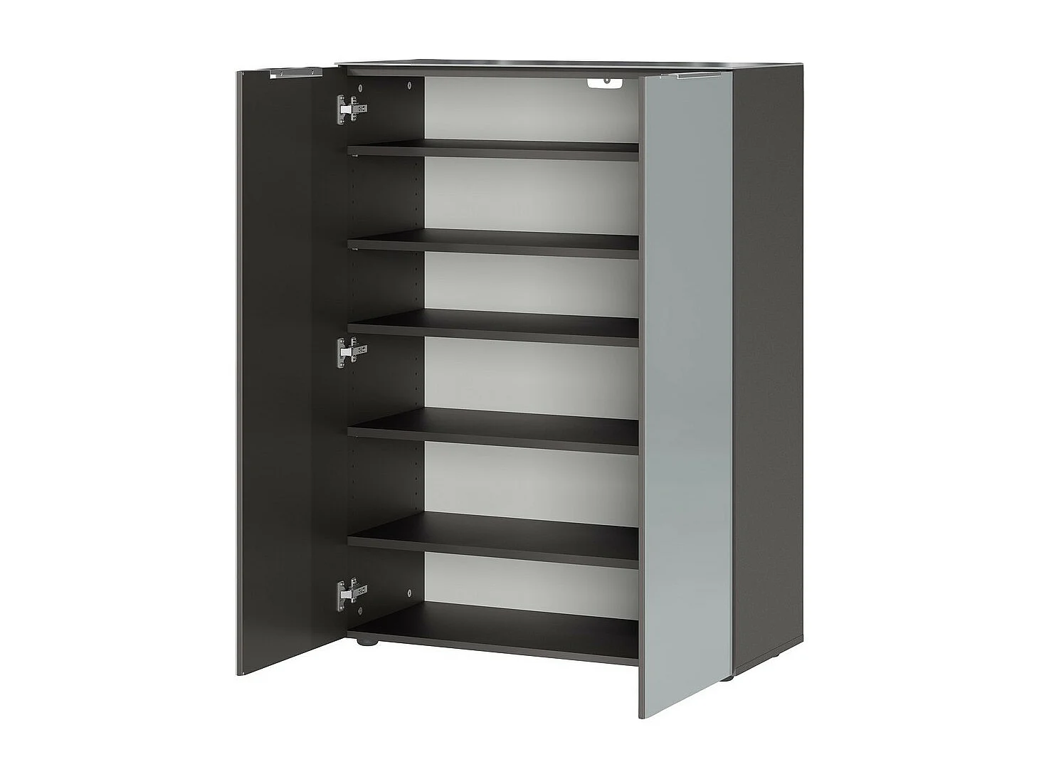 Scarpiera a 5 ripiani in vetro grigio Artom