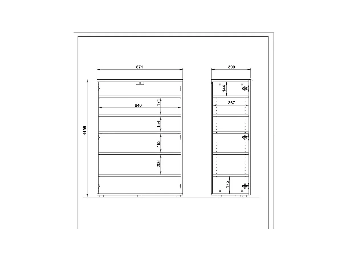 Scarpiera a 5 ripiani in vetro grigio Artom