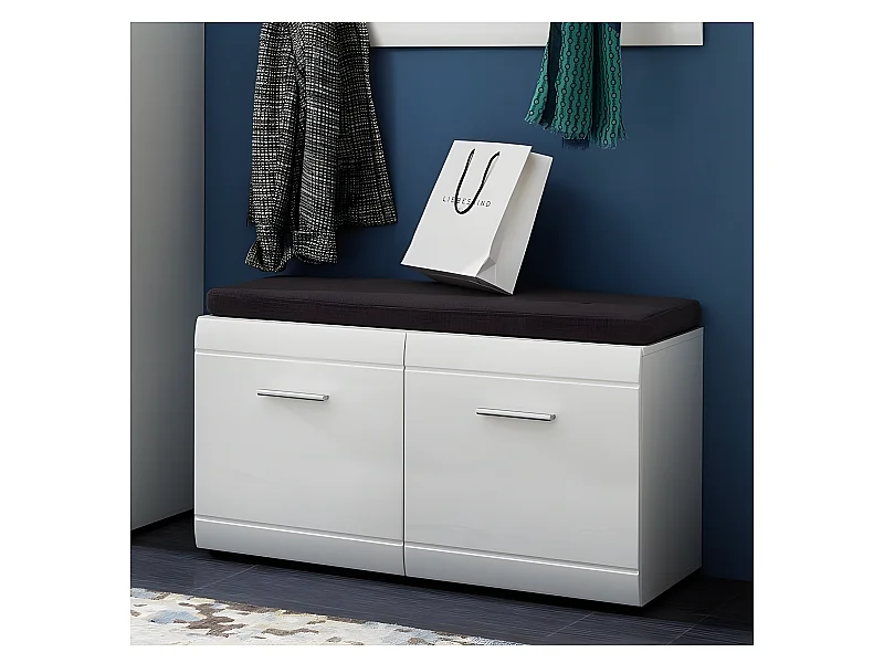 Banc a chaussures blanc design Alama - coussin pour banc (49€)