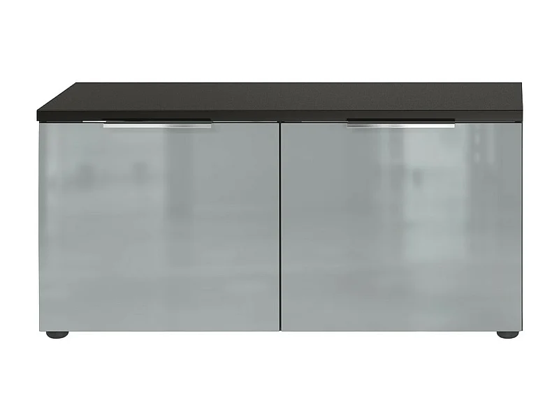 Panca per scarpe di design Artom, grigio, con rivestimento in vetro