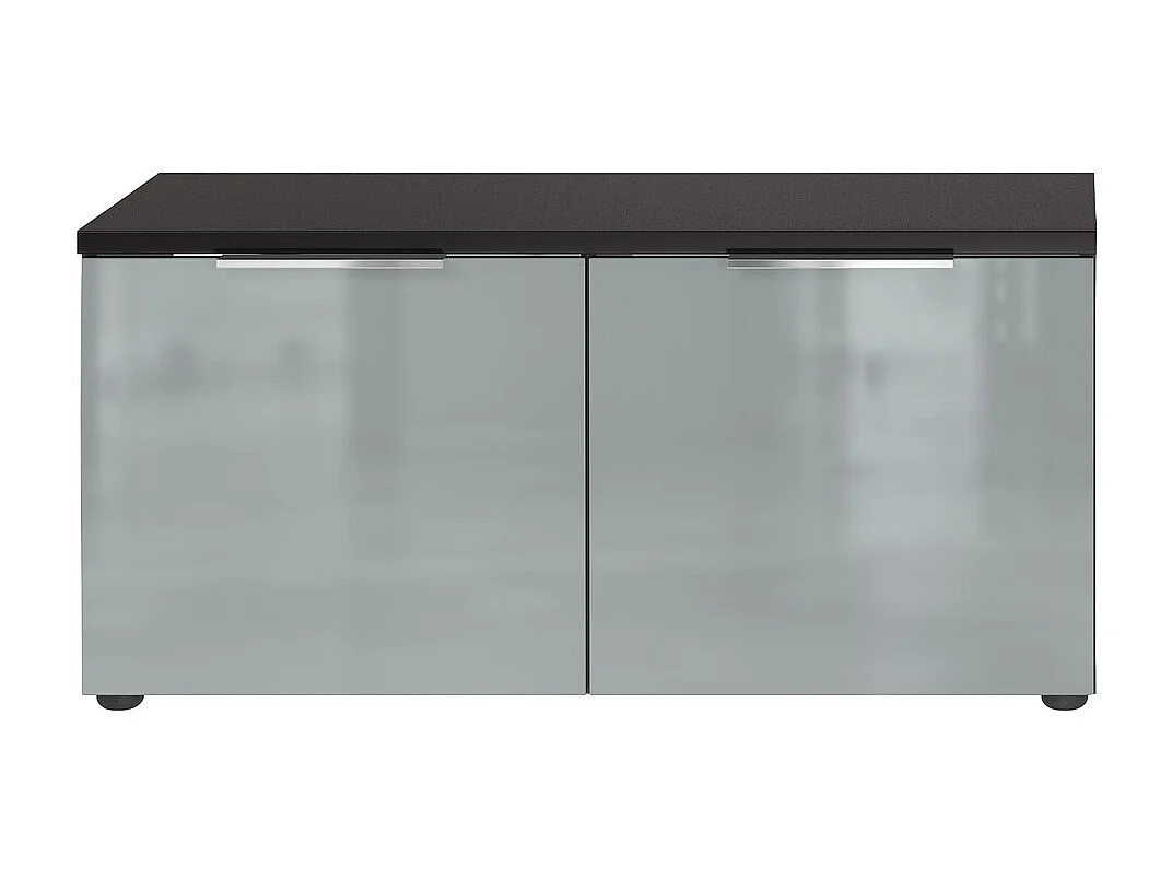 Banc à chaussures design façade verre gris Artom - coussin pour banc (49€)