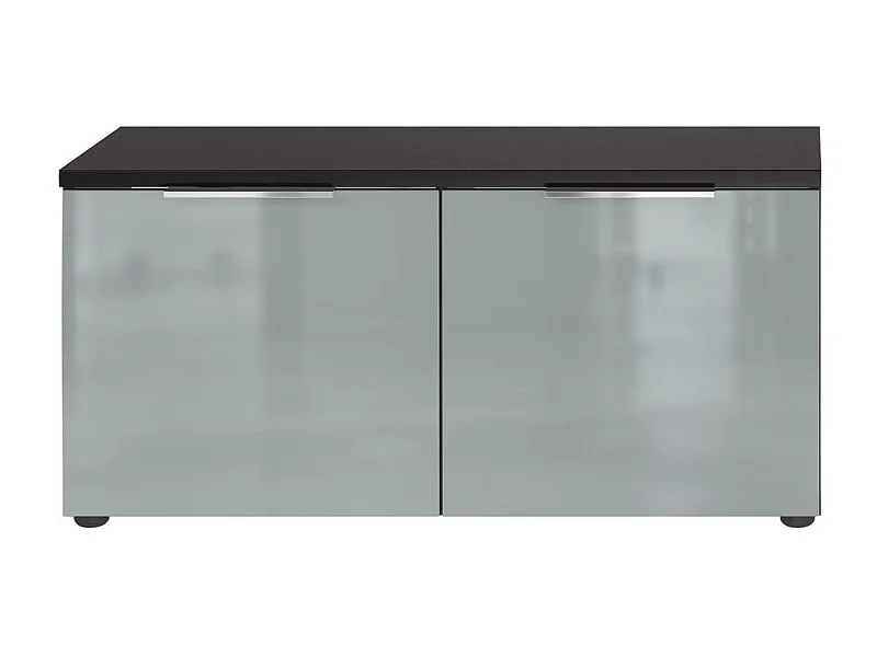 Banc à chaussures design façade verre gris Artom - coussin pour banc (49€)