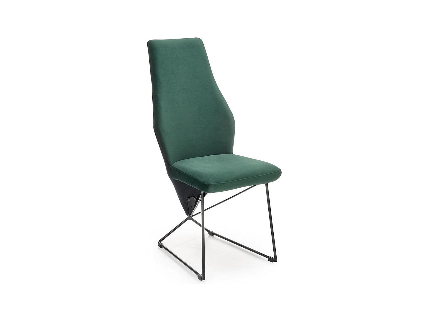 Chaise de salle à manger haute velours vert Anouk
