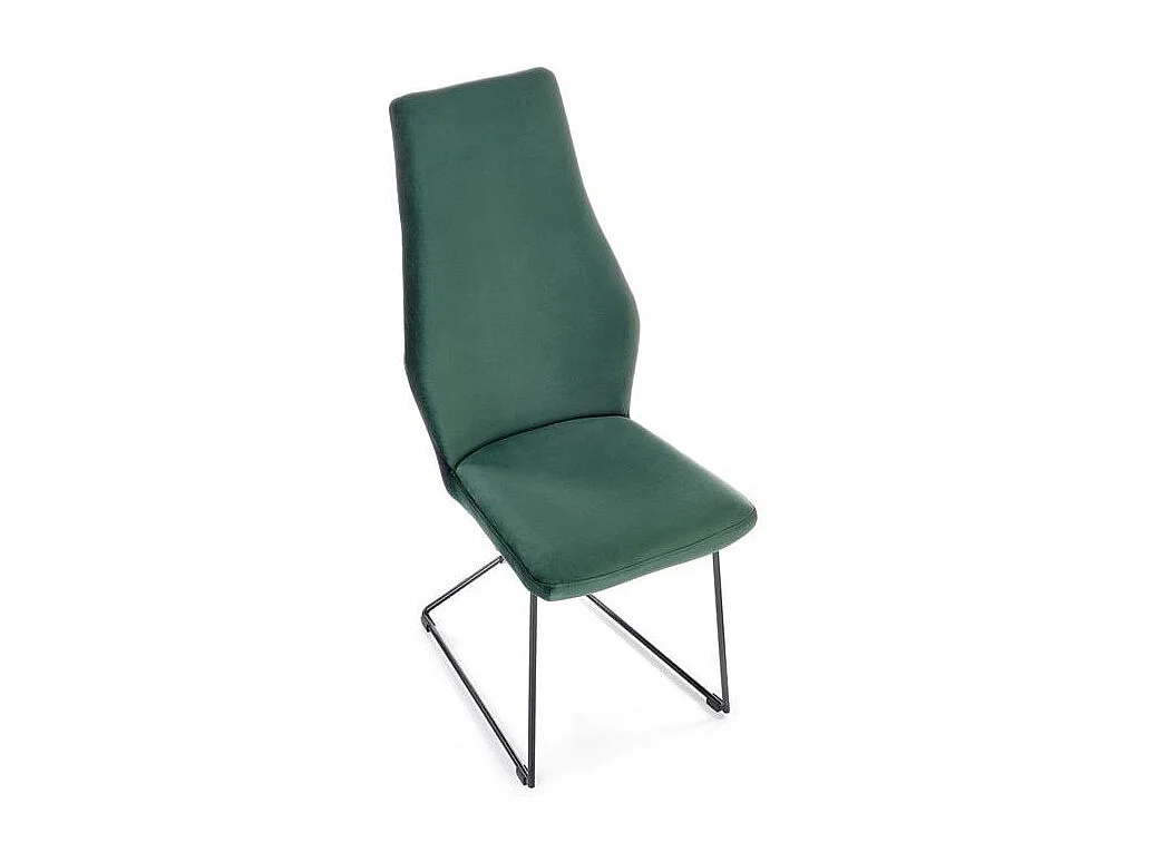 Silla de comedor Anouk de terciopelo verde