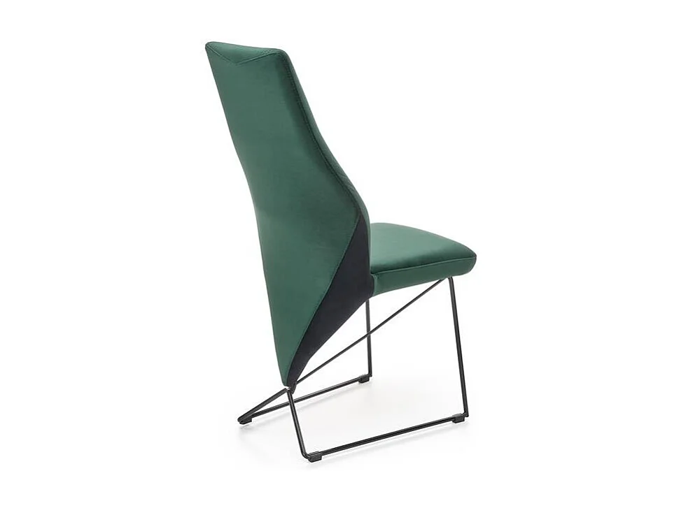 Silla de comedor Anouk de terciopelo verde