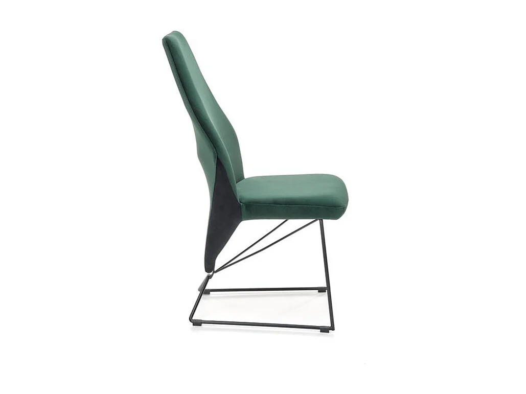 Silla de comedor Anouk de terciopelo verde