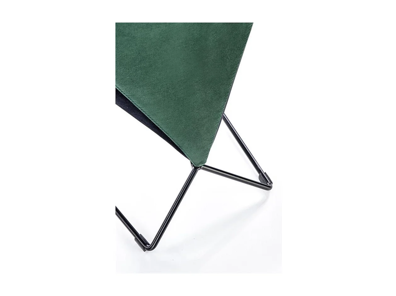 Silla de comedor Anouk de terciopelo verde