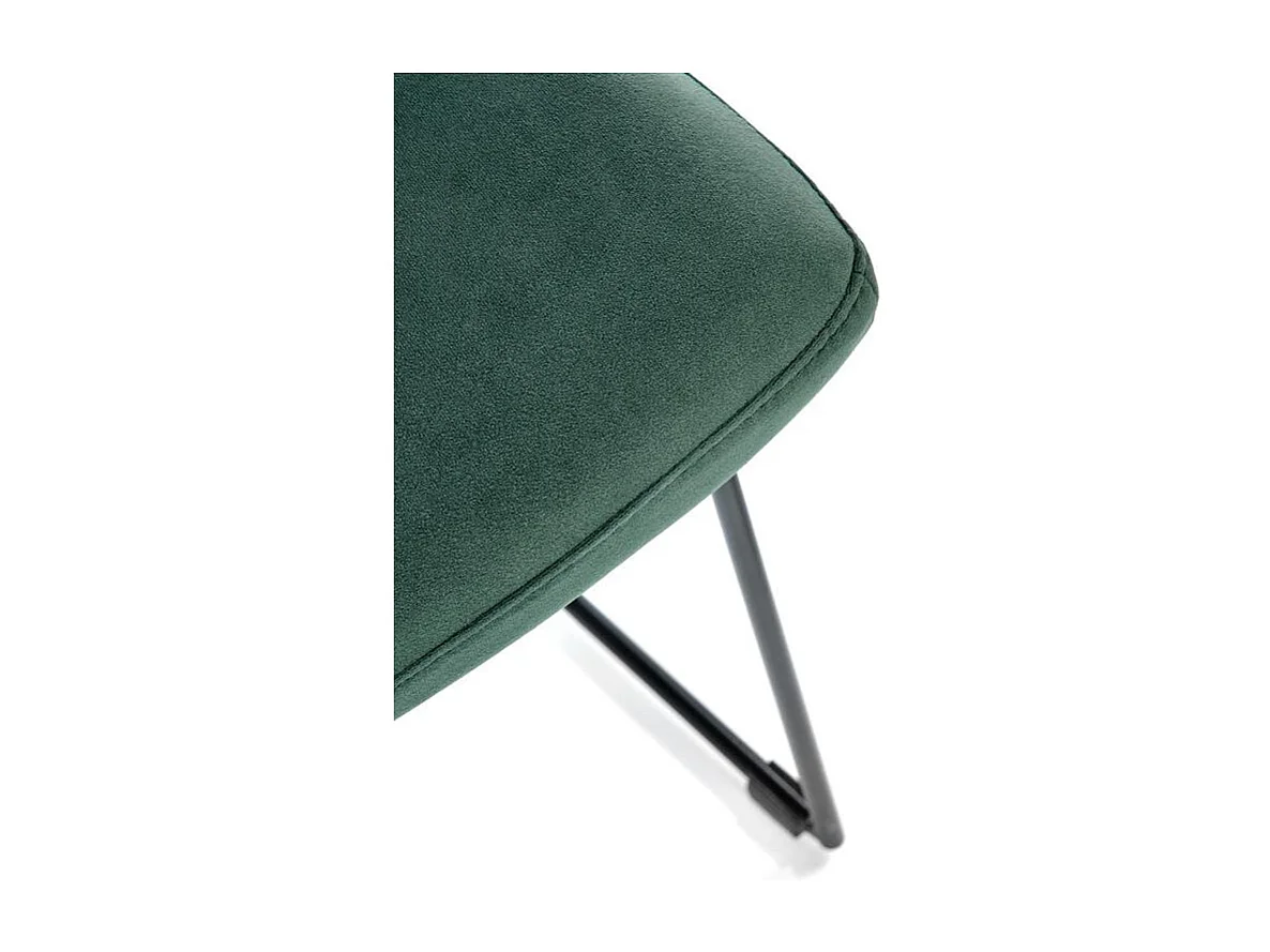 Silla de comedor Anouk de terciopelo verde