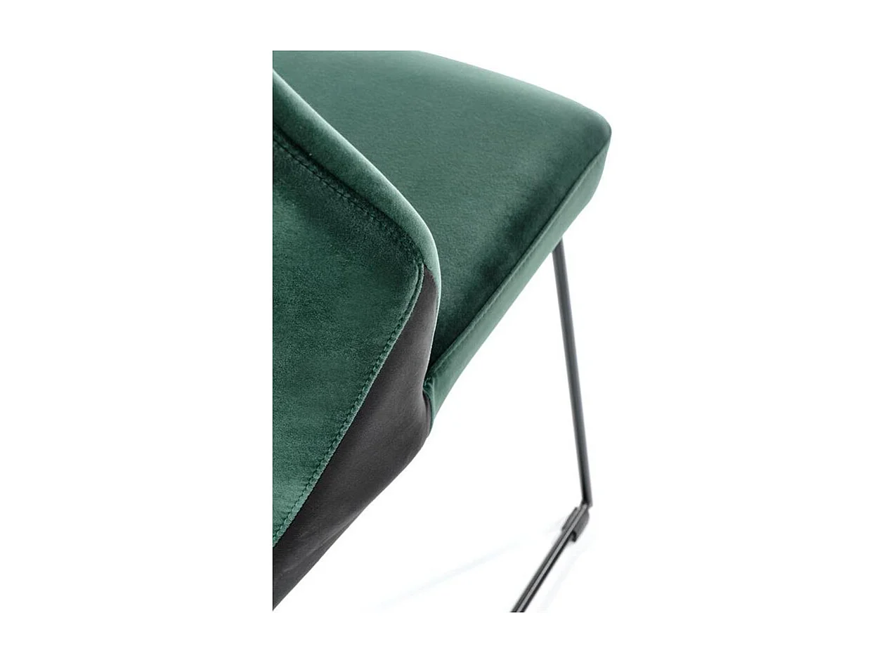 Silla de comedor Anouk de terciopelo verde