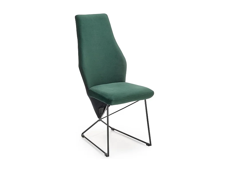 Silla de comedor Anouk de terciopelo verde