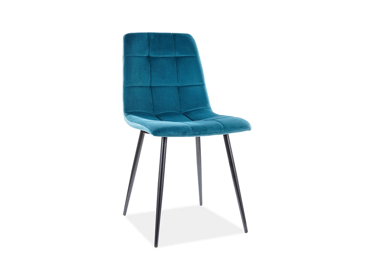 Chaise design métal noir & velours turquoise Frigg