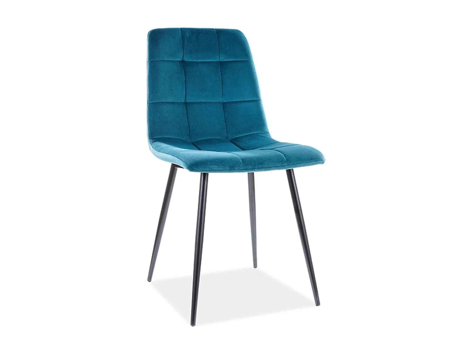 Chaise design métal noir & velours turquoise Frigg