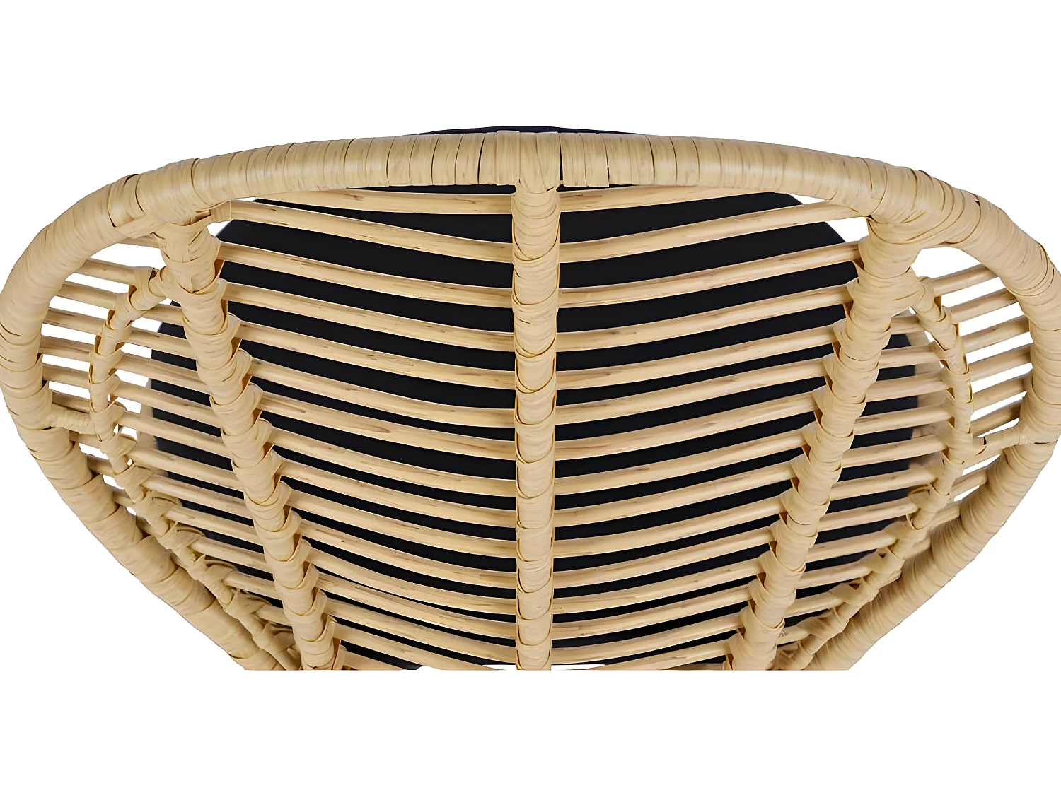 Chaise en rotin naturel coussin noir Suri