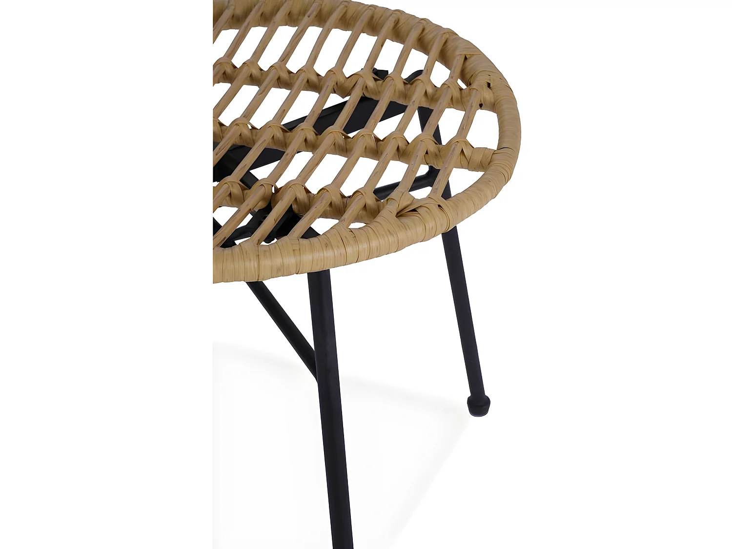 Chaise en rotin naturel coussin noir Suri