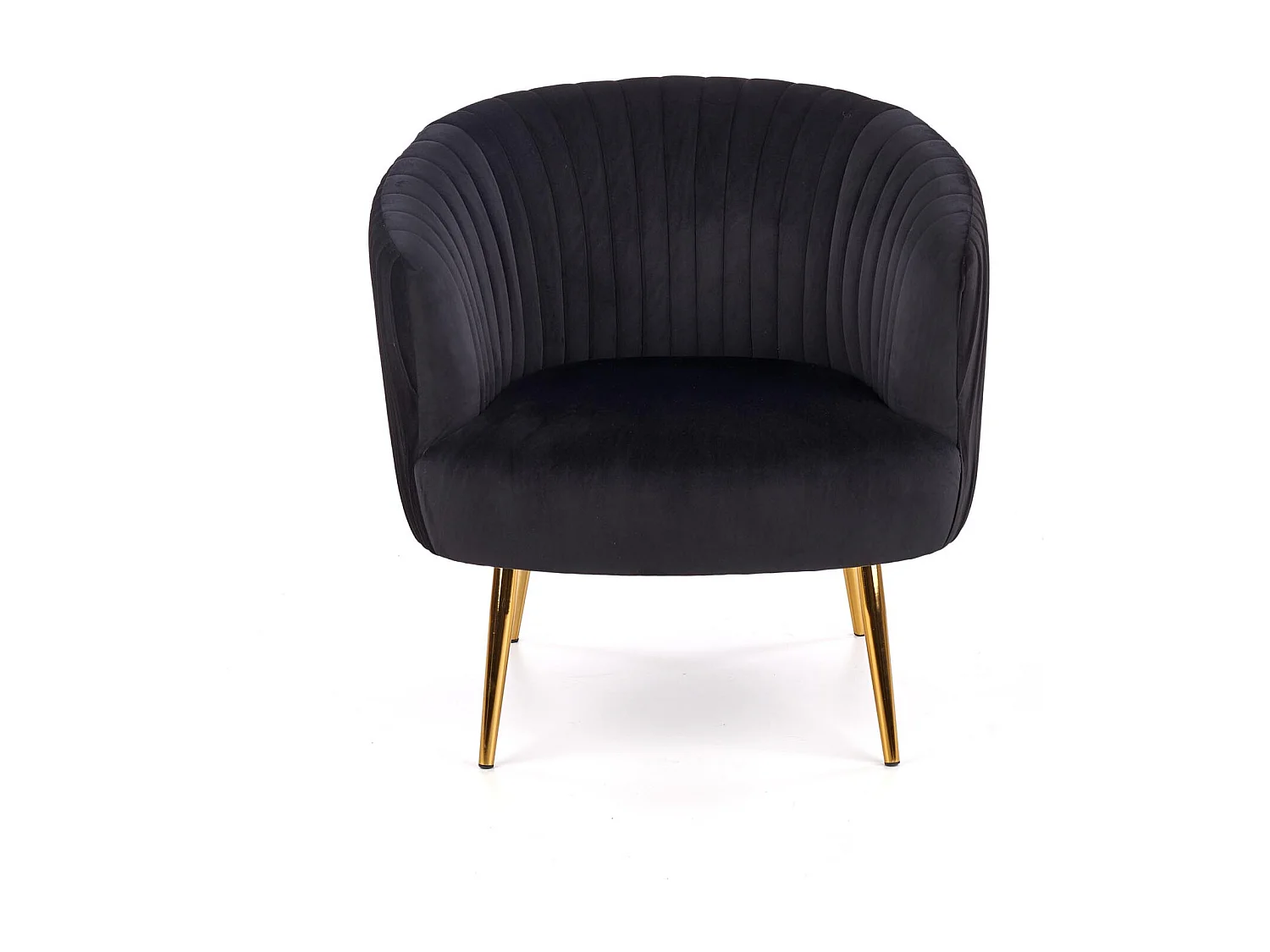 Fauteuil cabriolet en velours noir avec pieds en métal doré Power