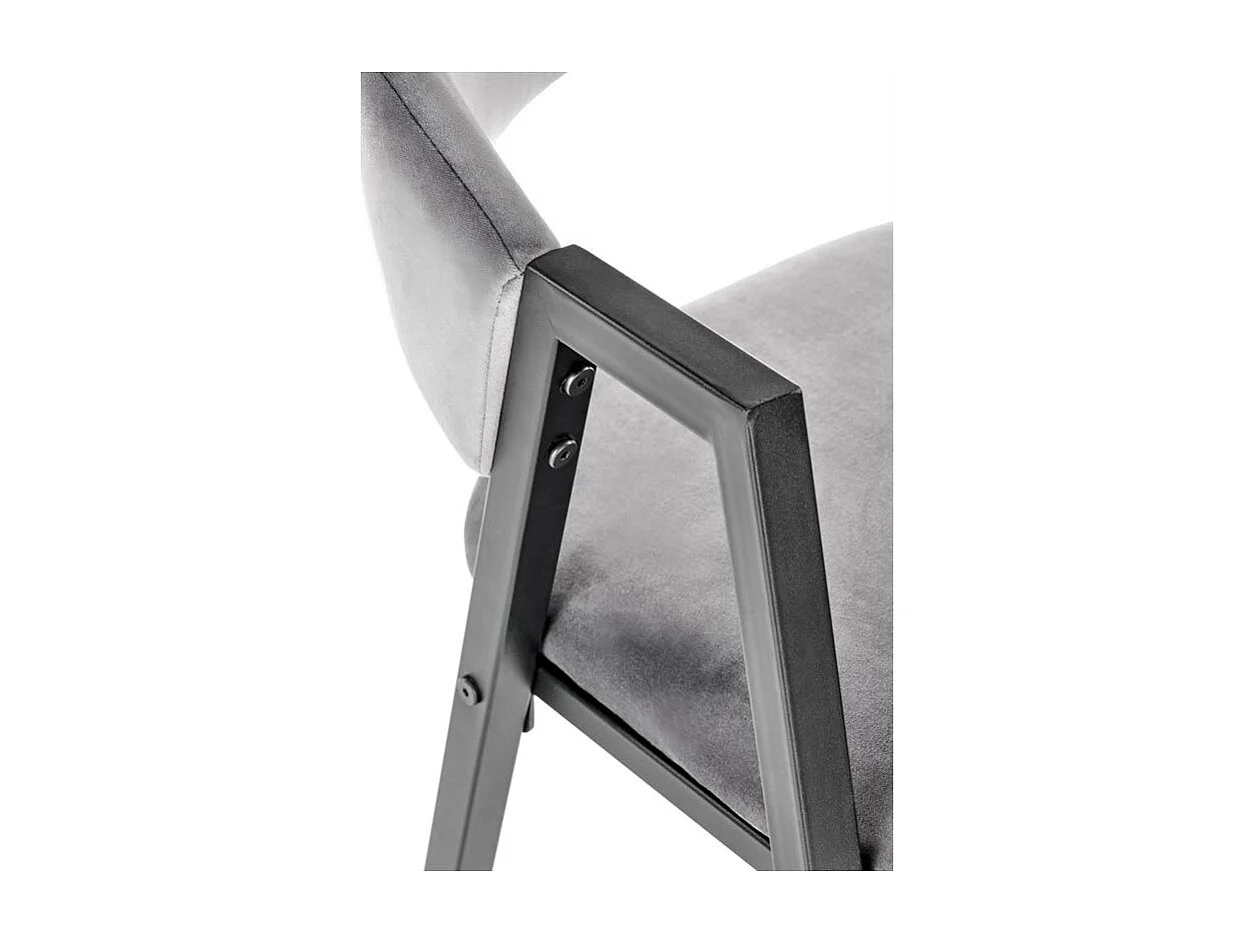 Silla de comedor Brokem de terciopelo gris