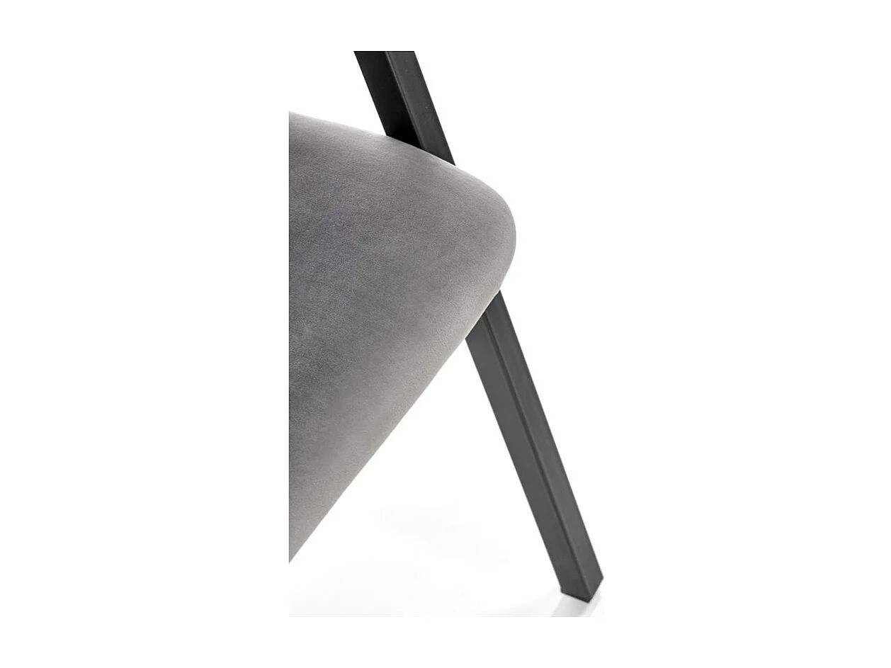 Silla de comedor Brokem de terciopelo gris