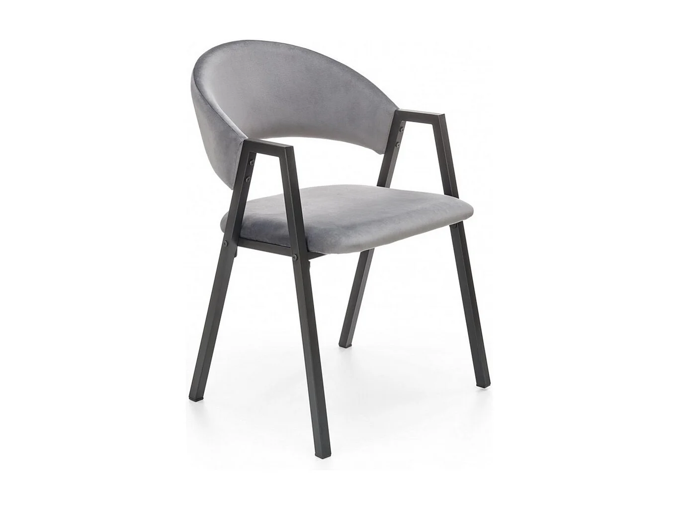 Silla de comedor Brokem de terciopelo gris