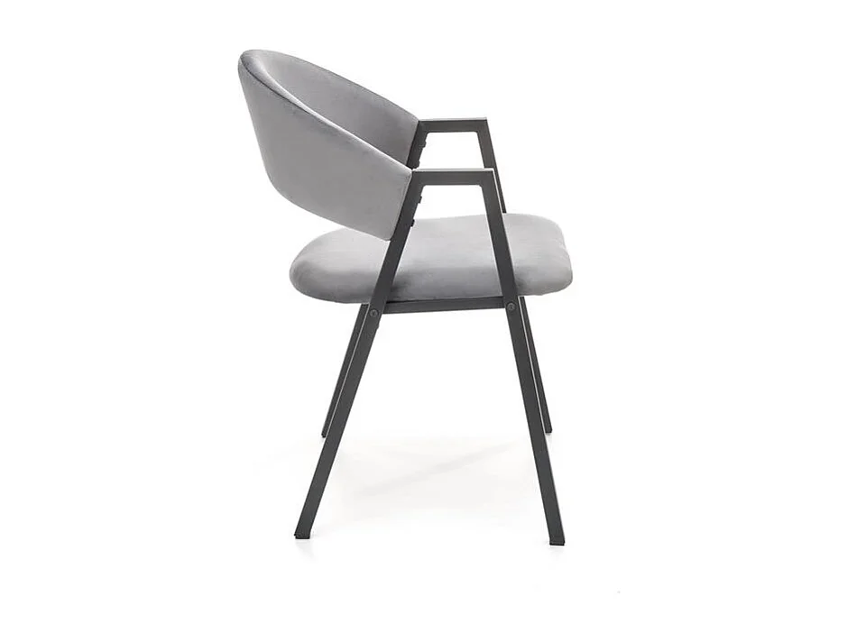 Silla de comedor Brokem de terciopelo gris