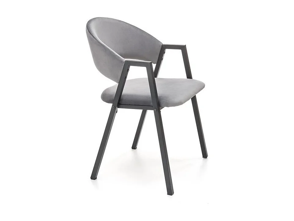 Silla de comedor Brokem de terciopelo gris