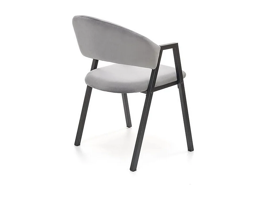 Silla de comedor Brokem de terciopelo gris