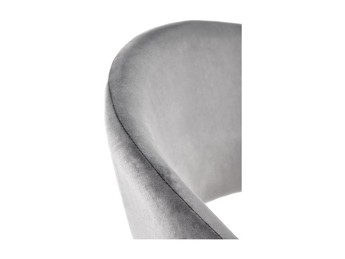 Silla de comedor Brokem de terciopelo gris