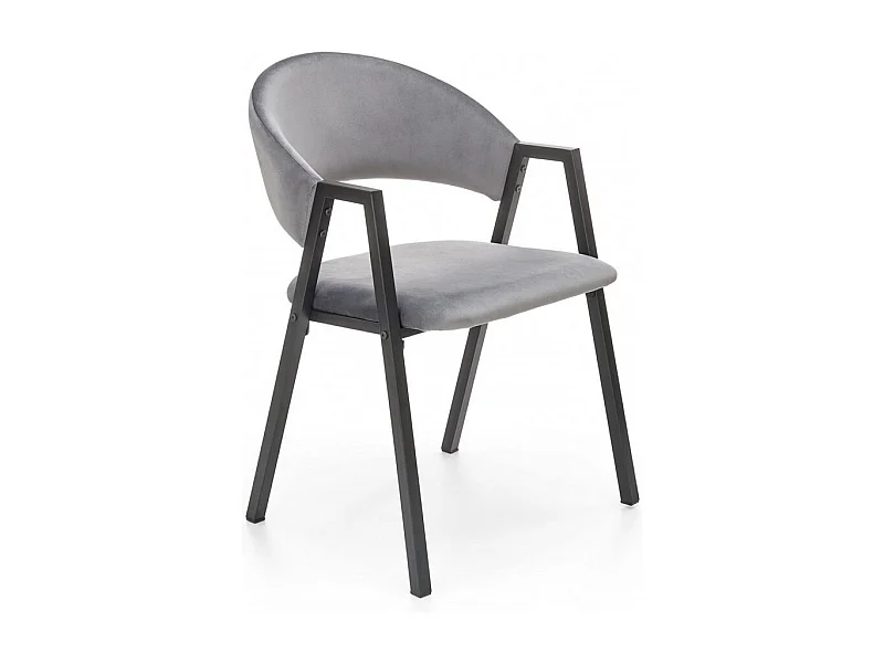 Chaise de salle à manger velours gris Brokem