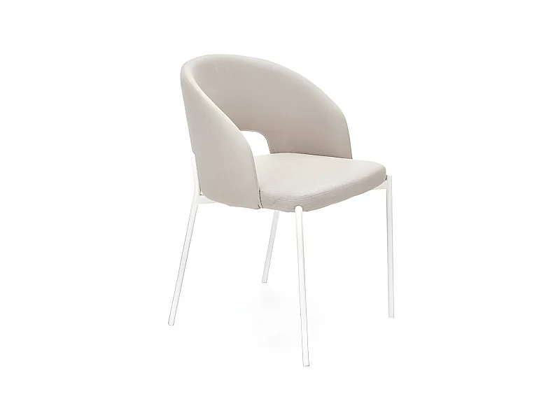 Chaise design en tissu beige Puffin