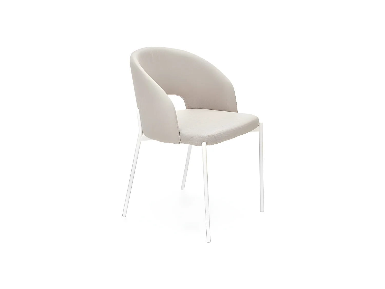 Chaise design en tissu beige Puffin