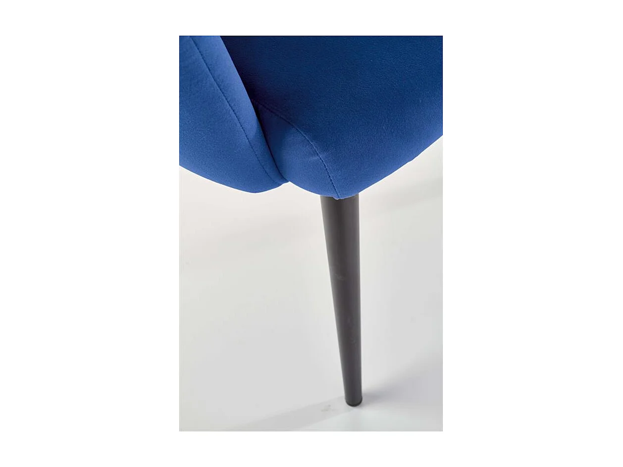 Chaise de salle à manger design en velours bleu Amboise