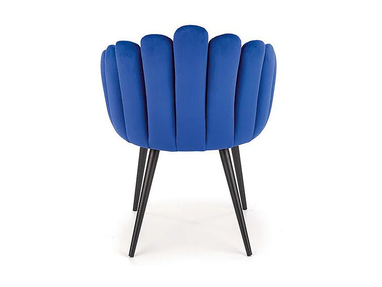 Chaise de salle à manger design en velours bleu Amboise