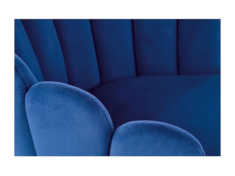 Silla de comedor de diseño en terciopelo azul Amboise