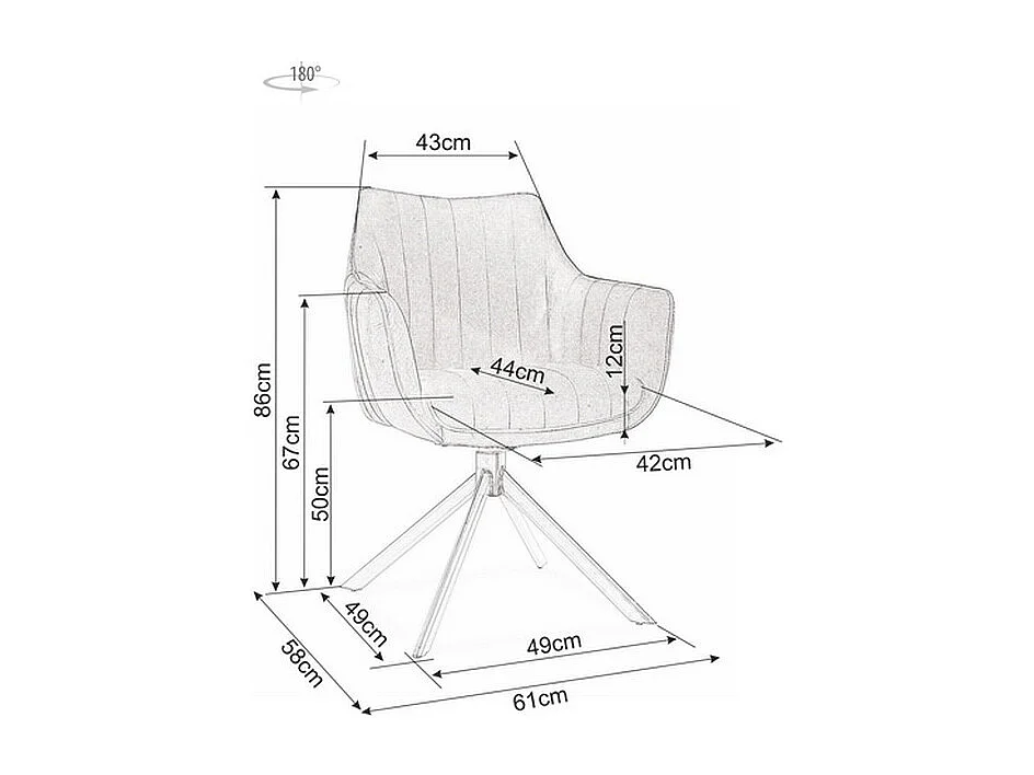 Chaise pivotante en velours vert métal noir Swop