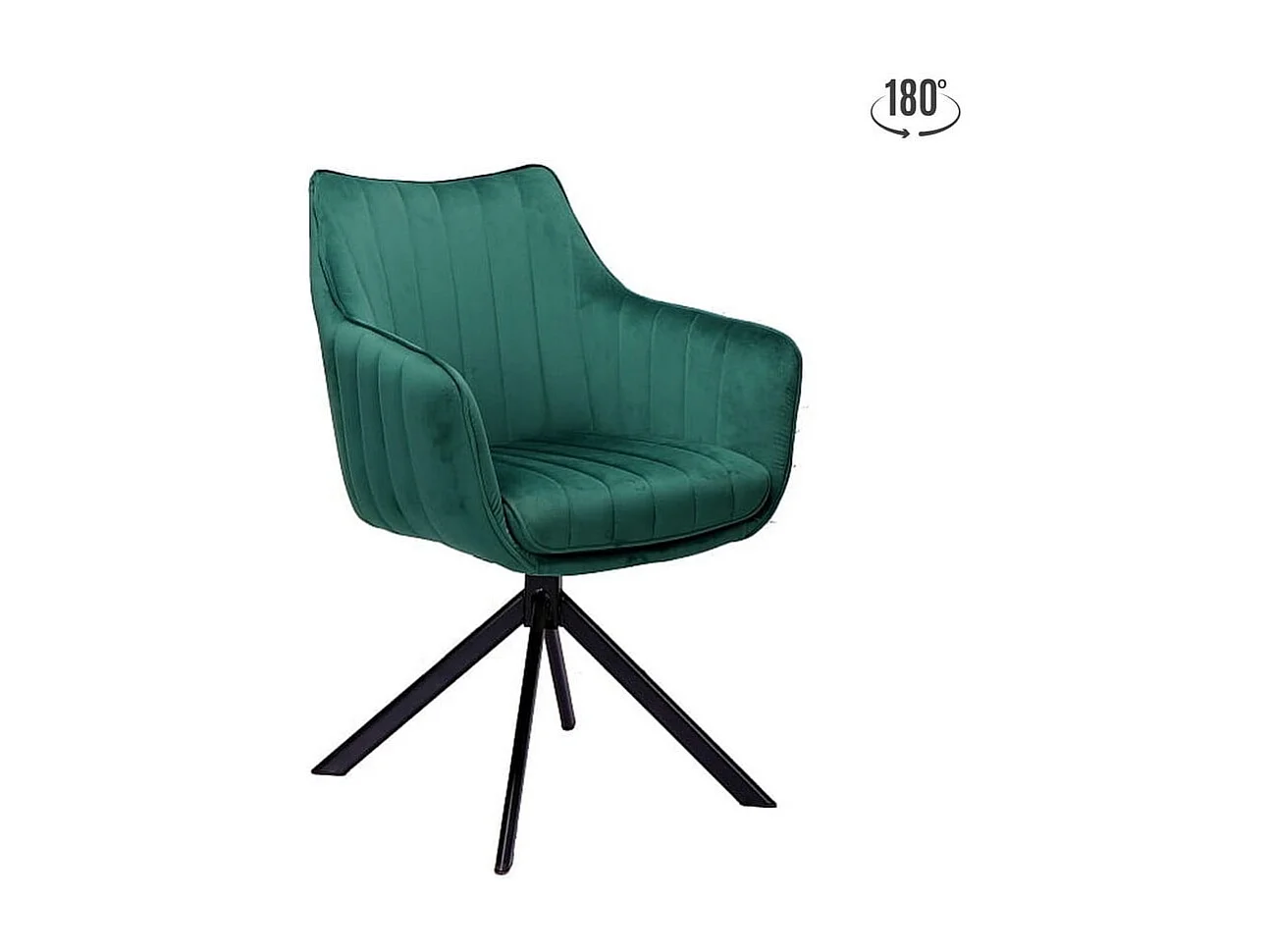 Chaise pivotante en velours vert métal noir Swop