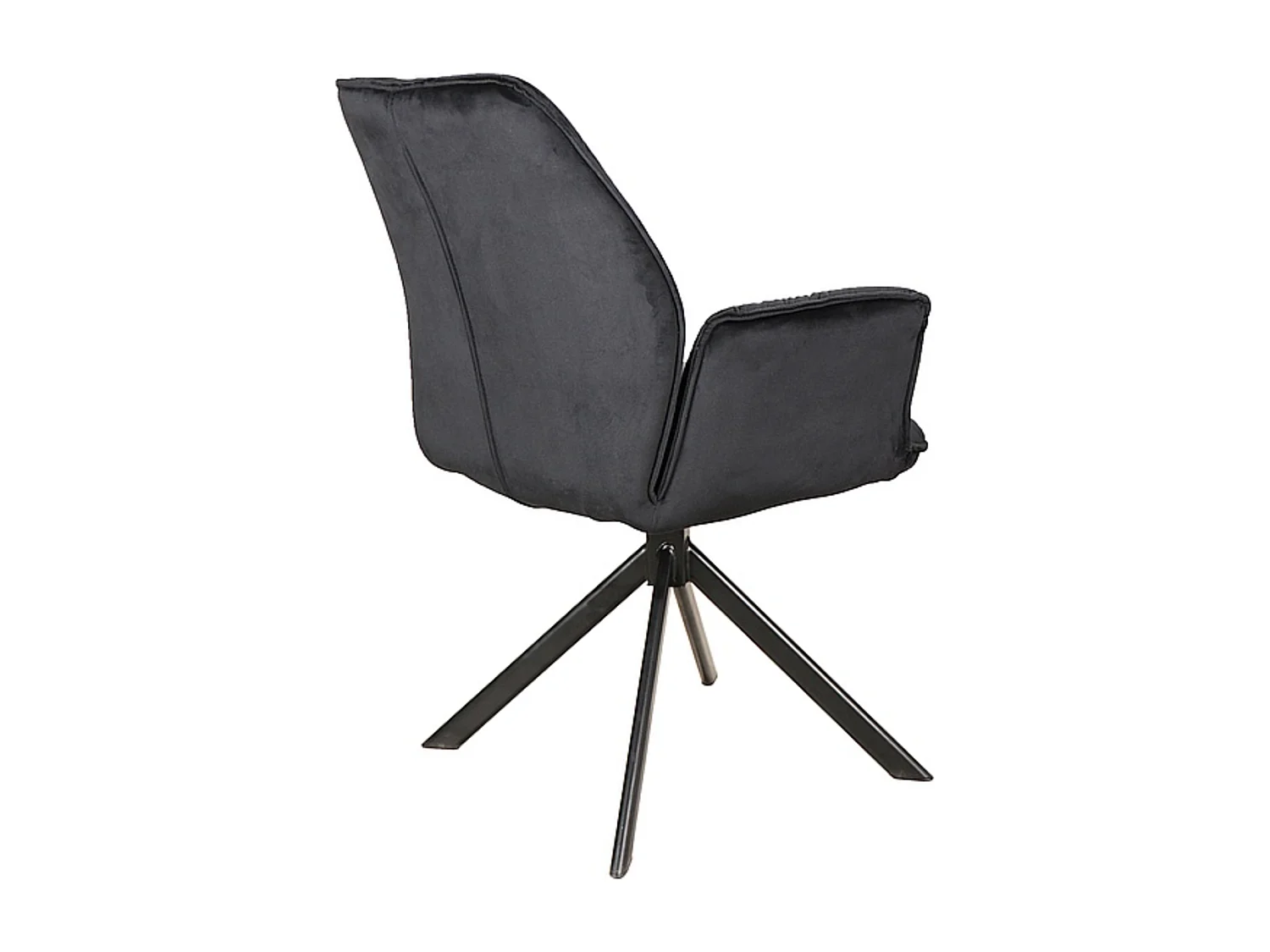 Chaise pivotante à accoudoirs velours et métal noir Zolo