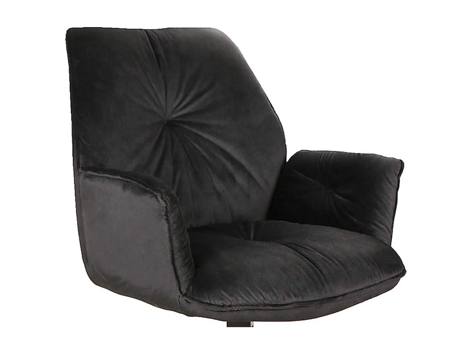 Chaise pivotante à accoudoirs velours et métal noir Zolo