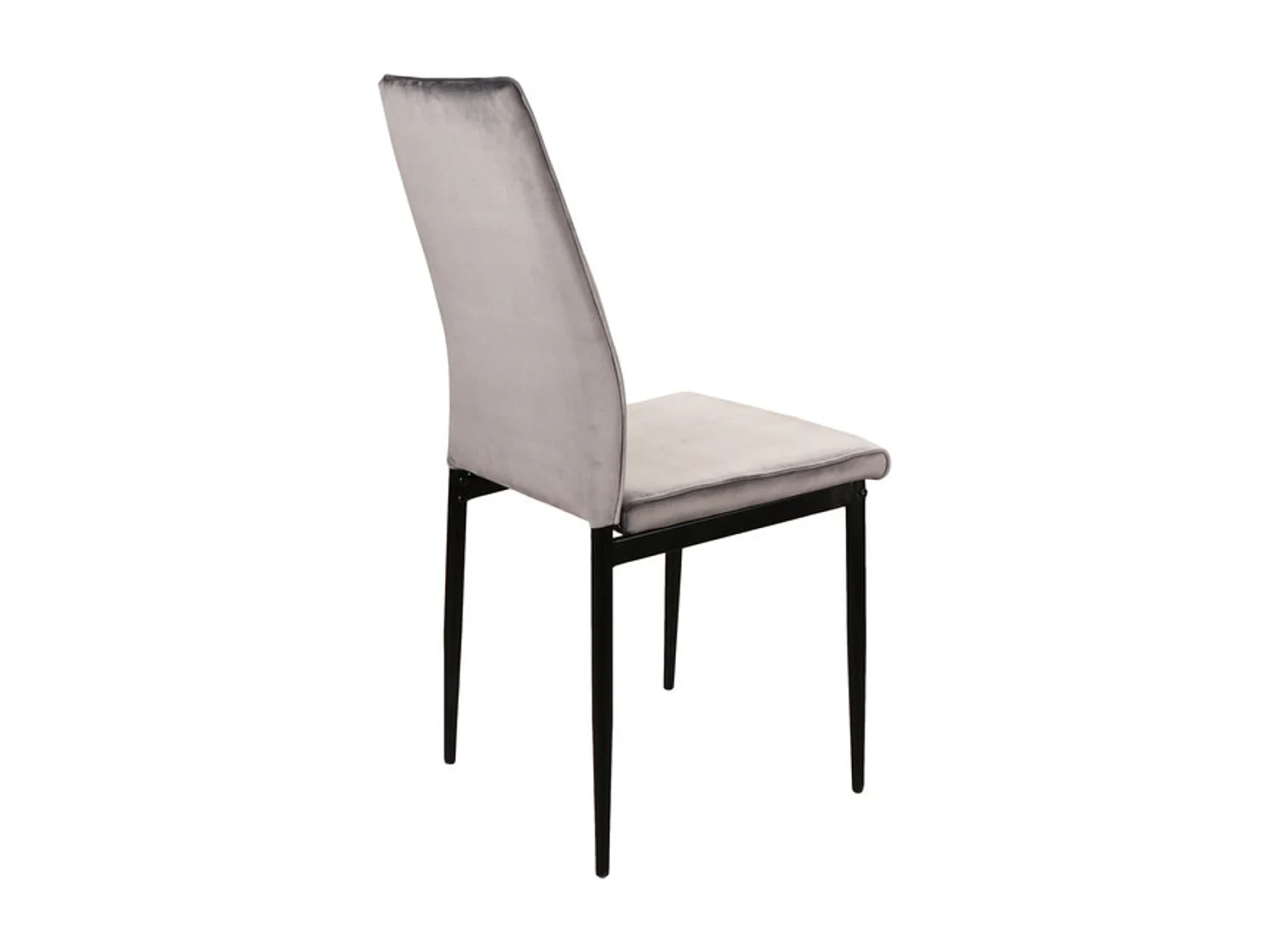 Chaise design velours gris métal noir Bator