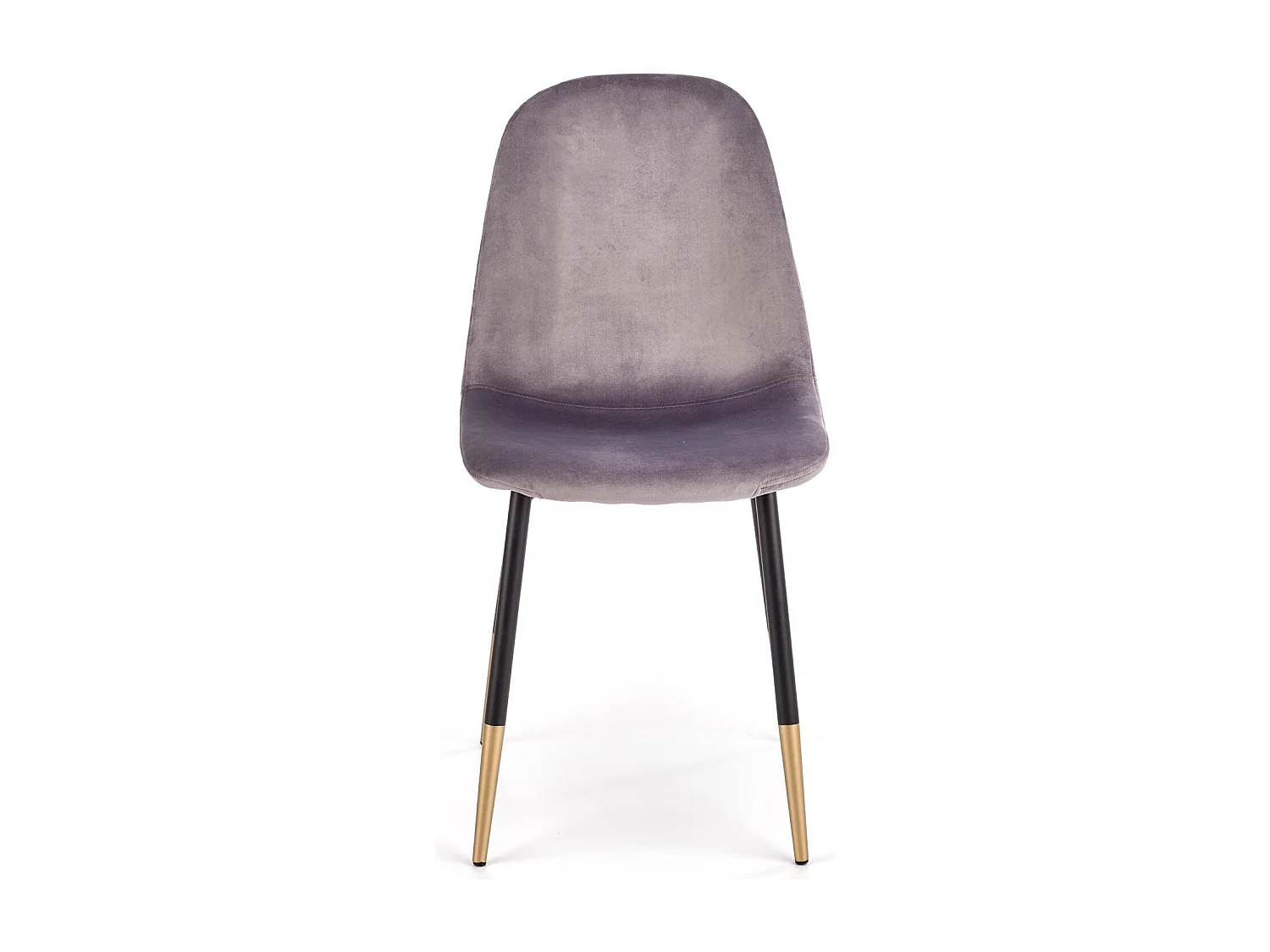 Silla de comedor de terciopelo gris con patas de acero negro y dorado SIEMPRE