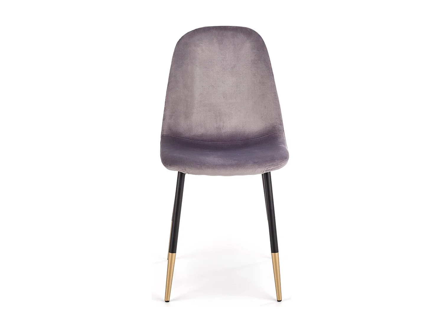 Sedia da pranzo in velluto grigio con gambe in acciaio nero e oro SEMPRE