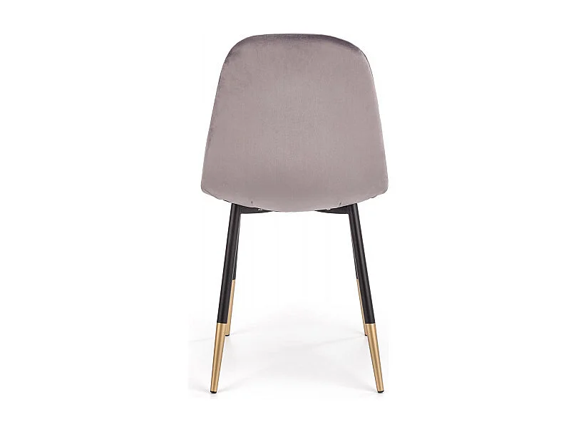 Sedia da pranzo in velluto grigio con gambe in acciaio nero e oro SEMPRE