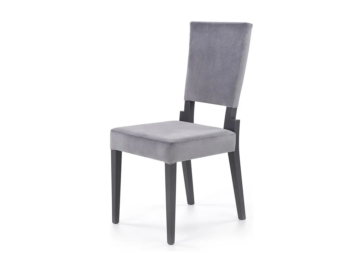 Silla con patas de madera gris y tela gris Cox II