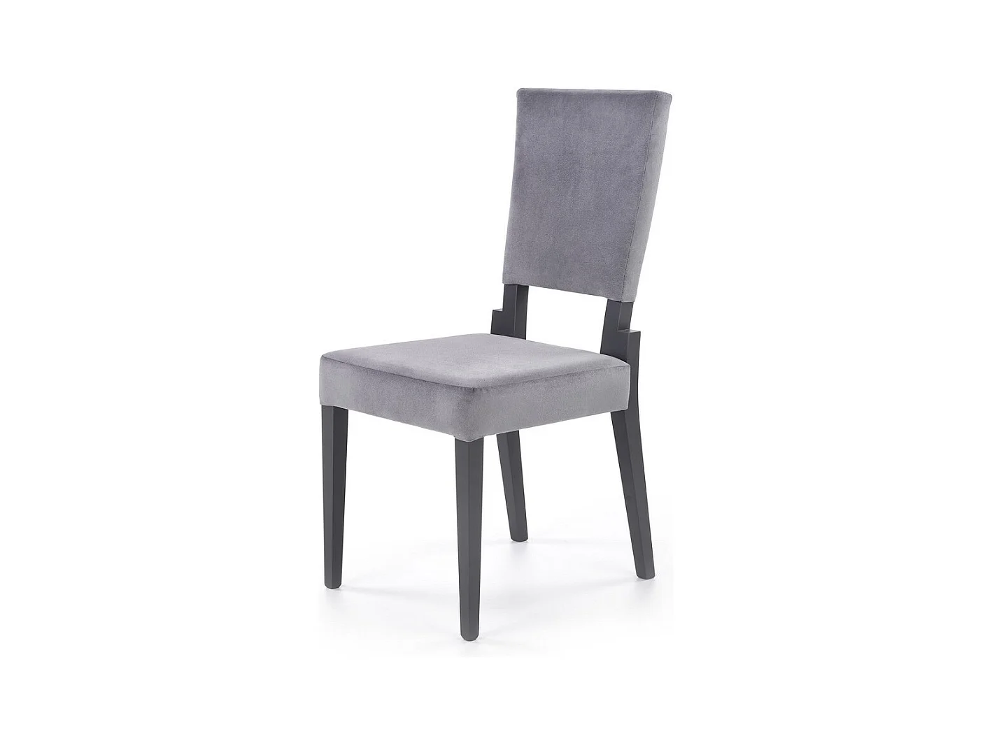 Chaise avec pieds en bois gris et tissu gris Cox II
