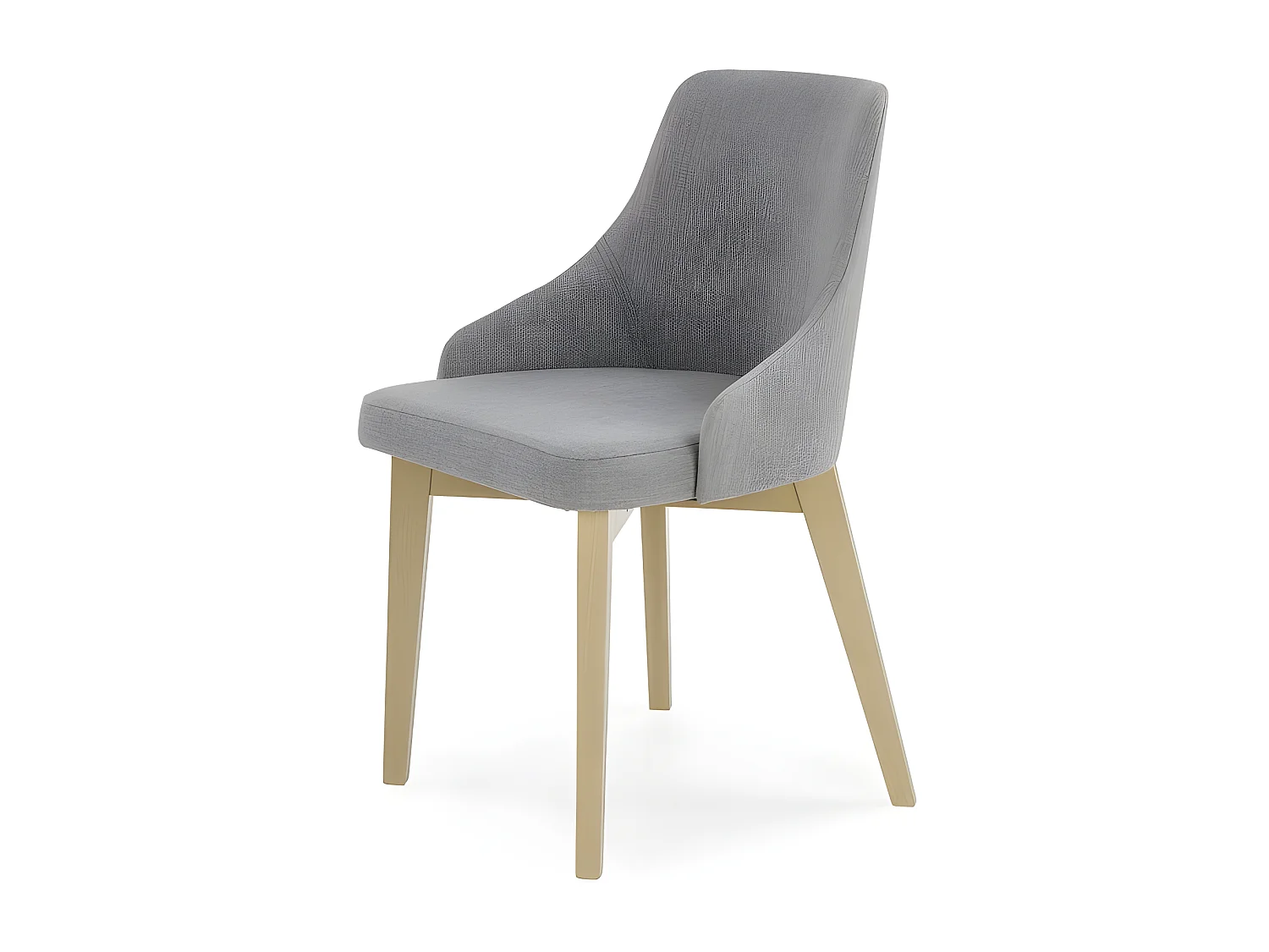 Chaise tissu gris et pieds bois Tolaine - Gris