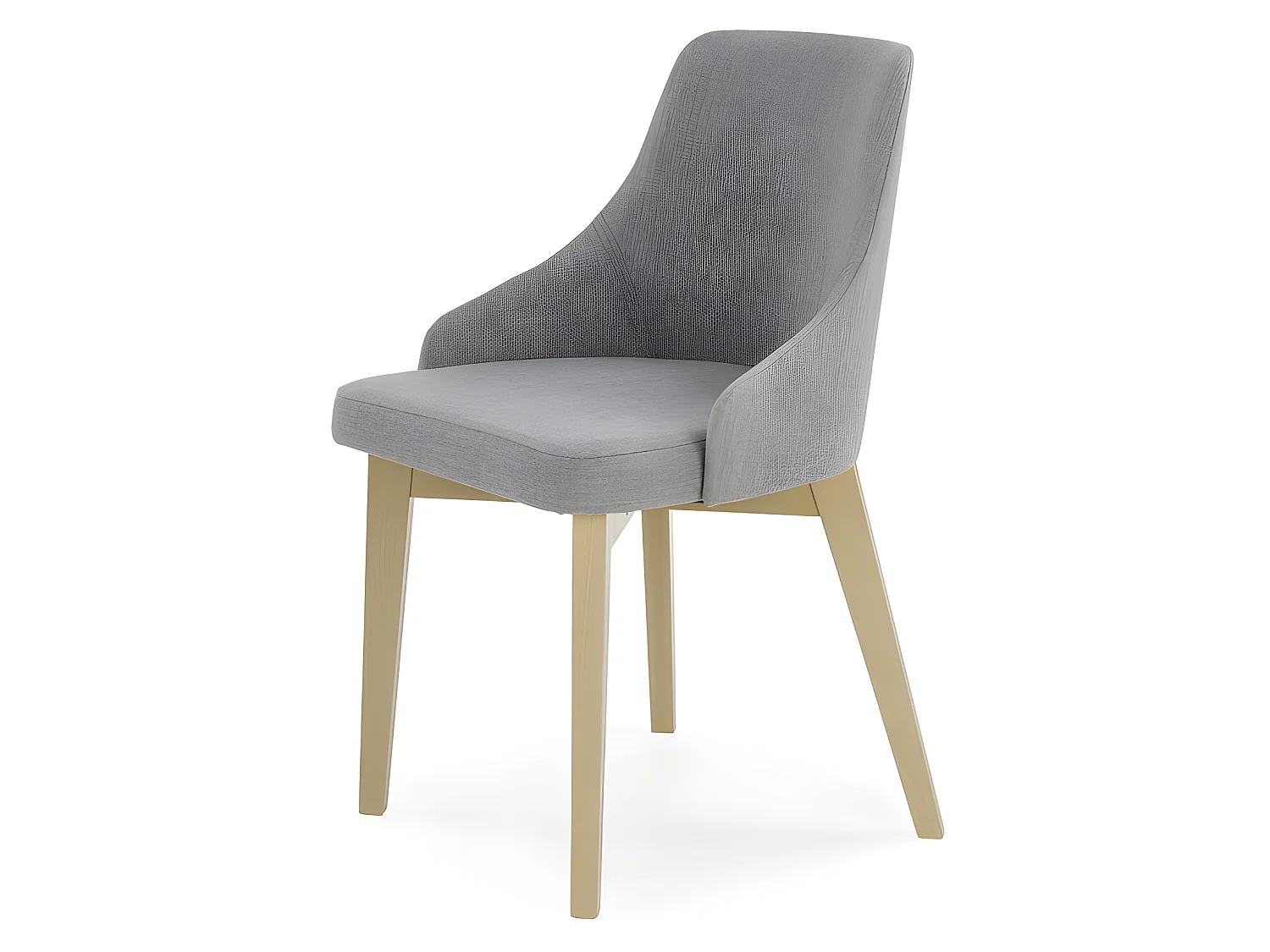 Chaise tissu gris et pieds bois Tolaine - Gris