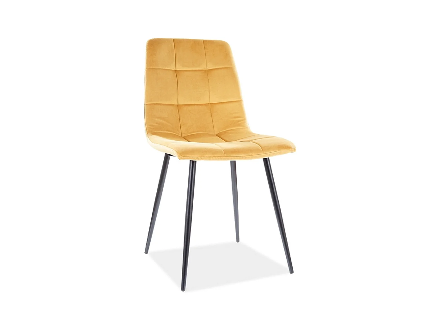 Chaise design métal noir & velours jaune Frigg